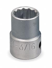 PROTO Socket: SAE, 1 in Drive Size, 1 3/16 in Socket Size, 12-Point, Std, Satin, Not Tether Capable (MPN J5738). Key specifications — attr1204417: PROTO; attr1204392: Satin.