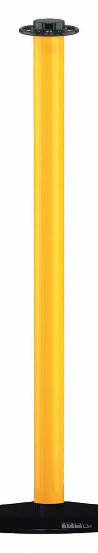 Safety Post: Flat, 34 1/4 in Post Ht, Yellow, Steel, Flat, 35 in or Less, ADA Compliant (MPN 303POST). Key specifications — Brand: LAWRENCE METAL; Base Shape: Flat; Base Material: Plastic; Post Material: Steel; Post Finish: Satin.