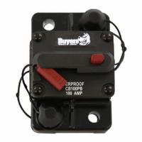 Automotive Circuit Breaker: CB, 42V DC, 100 A at 42V DC, Stud (MPN CB100PB). Key specifications — Series: CB; Voltage: 42V DC; Interrupt Rating: 100 A at 42V DC; Terminal Connection: Stud; Circuit Breaker Type: Hi-Amp Circuit Breaker; Brand: BUYERS PRODUCTS.