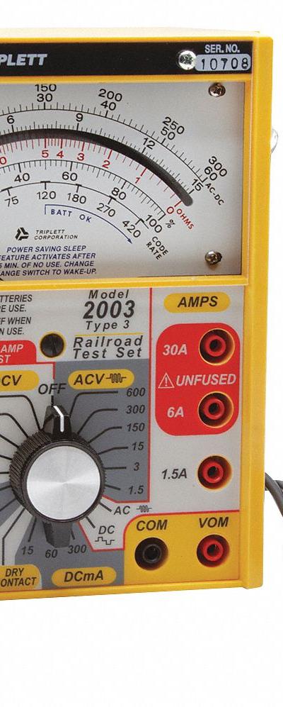 TRIPLETT Analog Multimeter: 600 V Max AC Volt Measurement - Analog Multimeters