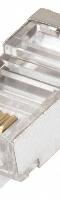 MONOPRICE Modular Plug: Modular Plug RJ45, Stranded, 5 Cable Category, 100pk Pack Size, 100 (MPN 7300). Key specifications — Brand: MONOPRICE; Color: Clear; Compatible Cable Shape: Round; Compatible Number of Fibers: Duplex; Compatible Wire Solid/Stranded: Stranded; _Pack Size: 100pk.