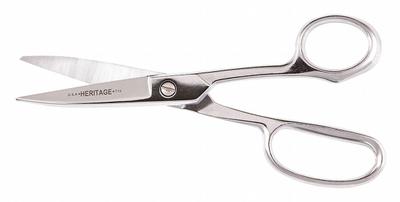 KLEIN TOOLS Shop Shears: Right-Hand, 7 1/4 in Overall Lg, Straight, Steel, Fine - All-Metal Scissors