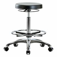 Cleanroom Stool: Polyurethane, Ht Range 23 1/2 in to 33 1/4 in, 12 1/2 in Seat Wd, 13 in Seat Dp (MPN BR-CLR-PHBSO-CR-CF-CC). Key specifications — Brand: APPROVED VENDOR; Foot Support: Yes; Base Material: Aluminum; Clean Room Class: ISO 4; ESD-Safe: Not ESD Safe; Number of Casters: 5.