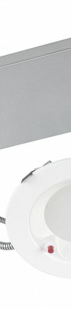KEYSTONE TECHNOLOGIES EM Downlight: 6 in Dia, 1,200 lm, 2700K/3000K/3500K/4000K/5000K, 24 W, White (MPN KT-RDLED24PS-6A-9CSF-VDIM-EM4). Key specifications — attr1262049: Smooth; attr1262090: White; attr1262072: 150W incandescent; attr1262081: Yes; attr1262085: 5000K; attr1262092: KEYSTONE TECHNOLOGIES; attr1262050: 120 to 277V AC.