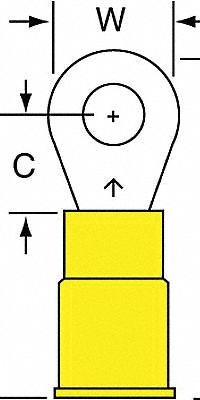 3M Ring Terminal: Yellow, Nylon Insulation, #8 Stud Size, 12 AWG to 10 AWG Wire Sizes, 1,000 V (MPN MNG10-8RK). Key specifications — attr1308027: 3M.