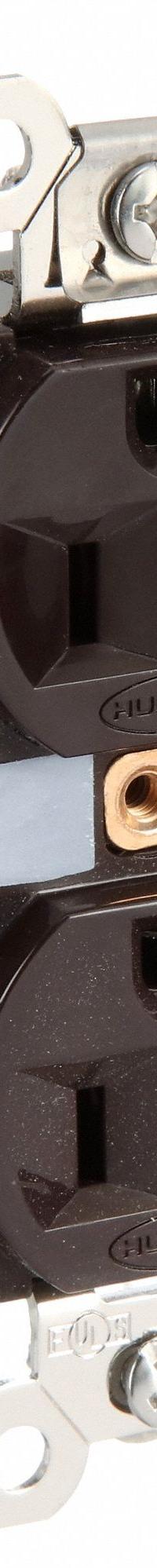 HUBBELL Receptacle: Hospital Grade Fed. Spec., Duplex, 5-15R, Brown, 125V AC, 15 A, 2 Pole / 3 Wire (MPN HBL8200)
