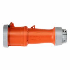 LEVITON Pin and Sleeve Connector: Orange, 125/250V AC, Three Phase, 100 A, 3 Pole, 4 Wire (MPN 4100C12WLEV). Key specifications — Brand: LEVITON.
