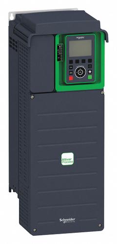 SCHNEIDER Variable Frequency Drive: In Phase Three, Out Phase Three, 30 hp, IP21, No Bypass, Compact (MPN ATV630D22N4). Key specifications — Style: Compact; Color: Black/Blue/Gray; Output Phase: Three.