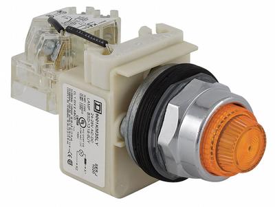 SCHNEIDER Pilot Light: 30 mm Panel Mounting Size, Amber, LED - LED Pilot-Lights