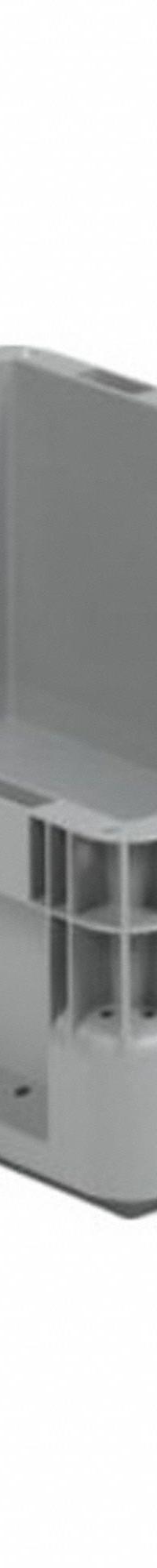 SSI SCHAEFER Straight Wall Tote: 5.4 gal, 16 in x 12 in x 9 in, Stacking Capable, 8 1/2 in Inside Ht (MPN ELB4220.GY1). Key specifications — Material: Plastic; Stackable: Stacking Capable; Brand: SSI SCHAEFER.