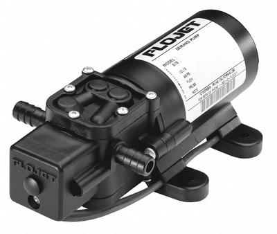 FLOJET Diaphragm Pump: Electric, RLFP222201D, Polypropylene, Santoprene, 2 Diaphragms - Bypass Electric Sprayer Pumps