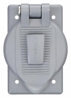 HUBBELL WIRING DEVICE-KELLEMS Weatherproof Cover: Reinforced Thermoplastic Polyester, 1 Gangs, Gray (MPN WP2). Key specifications — Brand: HUBBELL WIRING DEVICE-KELLEMS; Color: Gray; Compatible with Product Type: Flanged Devices; Mounting Orientation: Vertical.