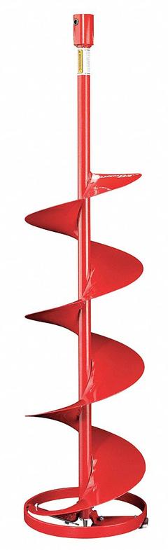 ECHO Ice Auger: 40 in Overall Lg, 10 in Overall Dia, Stainless Steel, Powder Coated (MPN 99944900290). Key specifications — Brand: ECHO; Driveshaft Connection Shape: Round; Finish: Powder Coated; Material: Stainless Steel; Rotation: Clockwise.