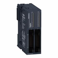 SCHNEIDER ELECTRIC Discrete Output Module: (32) Transistor Out (MPN TM3DQ32TK). Key specifications — Manufacturer Part Number: TM3DQ32TK; Power Required: 24V DC; Product Type: Discrete Output Module; Series: M241; Number and Type of Outputs: (32) Transistor; Mounting Style: Panel.