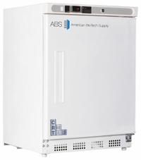 Controlled Room Temperature Cabinet: 115 V, 20°C to 25°C, 23 3/4 in Overall Wd, 24 1/2 in Overall Dp (MPN CRT-ABT-HC-UCBI-0404). Key specifications — Brand: AMERICAN BIOTECH SUPPLY; Voltage: 115 V; Includes: (3) Shelves; Door Hinge: Right Hinge.