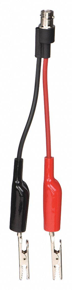 POMONA Test Leads: Black/Red Electrical Current Color, Alligator Clip, BNC Female - Test Leads with Clips