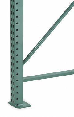 STEEL KING Seismic Upright Frame: Teardrop, 12 ft Overall Ht, 42 in x 3 in, Green, Steel (MPN RTFBG042144F042XBVG). Key specifications — Color: Green; Brand: STEEL KING.