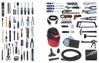 FLEXCART Master Tool Set: 130 Total Pcs, Metric/SAE, 3/8 in Socket Drive Size (MPN FC20-ETS). Key specifications — attr538253: FLEXCART; attr548973: (1) Diagonal-Cutting Pliers; attr548974: (3) Philips Screwdrivers; attr548975: (1) Drive Tool; attr548983: (2) Adjustable Wrenches.