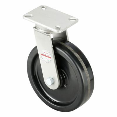 HAMILTON Plate Caster: Swivel, No Brake, Phenolic, 12 in Wheel Dia, 3 in Wheel Wd - Heavy-Duty Plate Casters