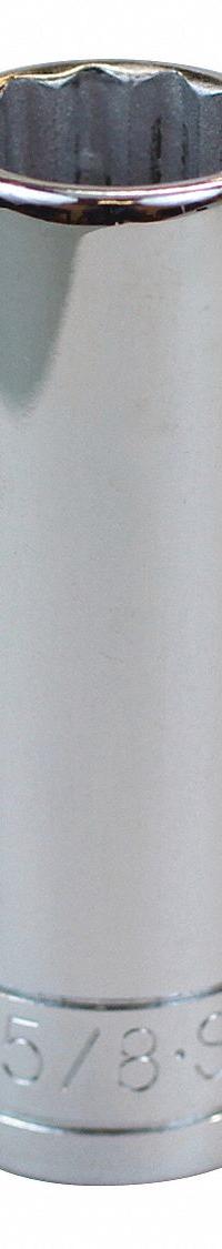 SK PROFESSIONAL TOOLS Socket: SAE, 3/8 in Drive Size, 5/8 in Socket Size, 12-Point, Deep, Chrome (MPN 42420). Key specifications — attr1204417: SK PROFESSIONAL TOOLS; attr1204392: Chrome.