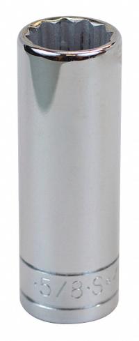 SK PROFESSIONAL TOOLS Socket: SAE, 3/8 in Drive Size, 5/8 in Socket Size, 12-Point, Deep, Chrome (MPN 42420). Key specifications — attr1204417: SK PROFESSIONAL TOOLS; attr1204392: Chrome.