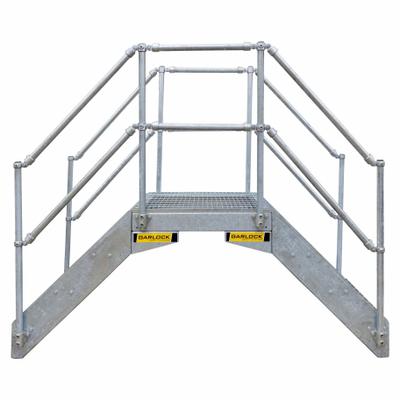 GARLOCK SAFETY SYSTEMS Crossover Bridge: 6 in Platform Ht, Steel, 1,400 lb Load Capacity - Easy Descent Crossover Bridges