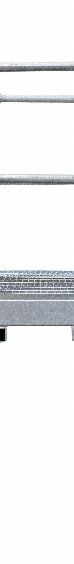 GARLOCK SAFETY SYSTEMS Crossover Bridge: 6 in Platform Ht, Steel, 1,400 lb Load Capacity, Open Grip (MPN 430-313-600). Key specifications — Brand: GARLOCK SAFETY SYSTEMS; Color: Silver; Tread Type: Expanded Metal.