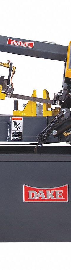 DAKE CORPORATION Band Saw: 7 in x 12 in, 85 to 235, 45° Right, 13.8 A, 1 Phase, 110V AC/120V AC (MPN 983100). Key specifications — attr325085: DAKE CORPORATION; attr313073: 13.8 A; attr313074: 1; attr313072: 45° Right; attr313070: 7 in x 12 in; attr313071: 85 to 235.