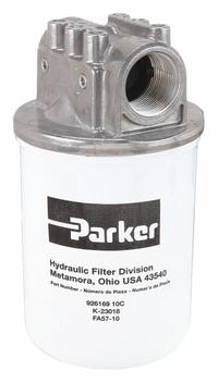PARKER Hydraulic Spin-on Filter: 50 gpm Max. Flow, 150 psi Max. Pressure, Paper (MPN 50AT110CBPCN20H). Key specifications — attr95846: Paper; attr98907: PARKER; attr95844: 10.