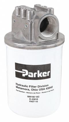 PARKER Hydraulic Spin-on Filter: 50 gpm Max. Flow, 150 psi Max. Pressure, Paper (MPN 50AT110CBPCN20H). Key specifications — attr95846: Paper; attr98907: PARKER; attr95844: 10.