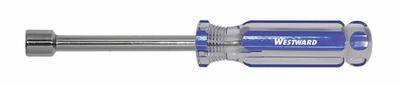 WESTWARD Solid Round Shank Nut Driver: Straight, SAE, Without Magnetized Tip, Std - Standard Nut Drivers