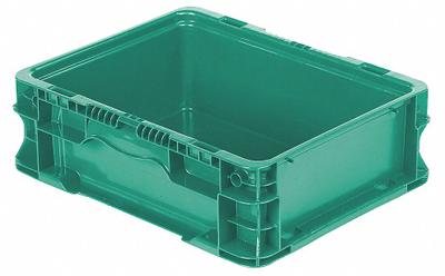 ORBIS Straight Wall Tote: 2.2 gal, 12 in x 15 in x 5 in, Stacking Capable - Solid Straight-Wall Containers