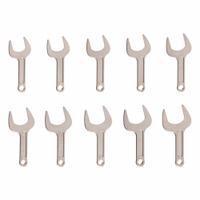 TEKTON Open End Wrench Set: Chromium Molybdenum Steel, Satin, 10 Tools, 15° Opening Angle (Deg.) (MPN WSE90102). Key specifications — attr309745: No; attr309746: Cardboard; attr309754: Satin; attr309753: Chromium Molybdenum Steel; attr309743: 1-11/16 in to 2-1/4 in; attr324938: TEKTON.