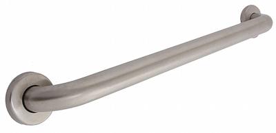 TAYMOR Wall Grab Bar: Straight, 24 in Lg, 1 1/4 in Dia, Stainless Steel, Satin - Standard Grab Bars