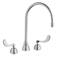 CHICAGO FAUCETS Gooseneck Kitchen/Bathroom Faucet: 786, Cast Brass, Widespread, Deck, 2 Handles (MPN 786-GN8AE29ABCP). Key specifications — Series: 786; Brand: CHICAGO FAUCETS.