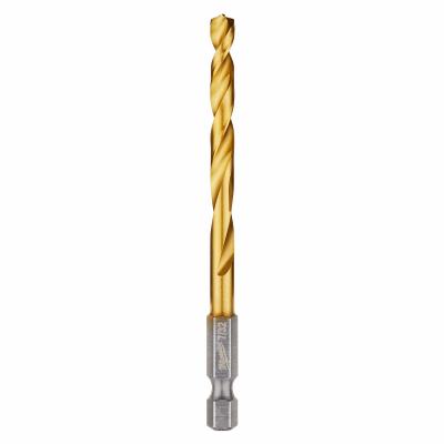 MILWAUKEE Hex Shank Drill Bit: 7/32", 135° Split Point, TiN-Coated HSS - Milwaukee Shockwave Impact Duty Drill Bits