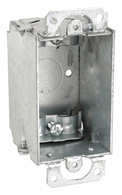RACO Electrical Box: Steel, Steel Material & Nominal Size, 1 Gangs, 2 in Box Dp - Cut-In Electrical Boxes