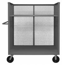 APPROVED VENDOR Box Truck: 3,000 lb, Flush Lip, 31 in L x 55 in W x 57 in H Overall Dim., 2 Shelves (MPN 3ST-EX3048-2-95). Key specifications — Shelf Adjustability: Fixed; Brand: APPROVED VENDOR; Color: Gray; Caster/Wheel Configuration: (2) Swivel.