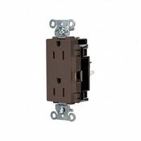 HUBBELL Receptacle: Decorator Duplex, 5-15, Brown, 125V AC, 15 A, 2 Pole / 3 Wire (MPN HBL2152ST)