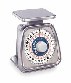 TAYLOR Dial Scale: 6 in Weighing Surface Dp, 5 1/4 in Weighing Surface Wd, 7 1/4 in Overall Ht (MPN TS25KL). Key specifications — Brand: TAYLOR.