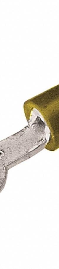 BURNDY Nylon Ring Terminal For 12 - 10 AWG: Yellow, Nylon Insulation, #12/1/4 in Stud Size, 600 V (MPN TN1014). Key specifications — attr1308027: BURNDY; attr1356587: Funnel Entry.