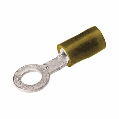 BURNDY Nylon Ring Terminal For 12 - 10 AWG: Yellow, Nylon Insulation, #12/1/4 in Stud Size - Insulated Ring Terminals