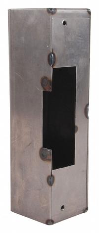 KEEDEX Weldable Gate Box: Electric Strike Box, Steel, 1 Mounting Holes, Hardware Included, Silver (MPN K-BXES14). Key specifications — Brand: KEEDEX; Color: Silver; Finish: Unfinished; Hardware Included: Yes; Material: Steel; Product Type: Electric Strike Box.