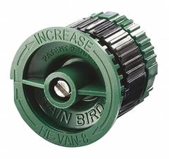 RAIN BIRD High Efficiency Adjustable Nozzle,8 ft.: 0 to 360°, 8 ft (MPN HEVAN08). Key specifications — Throw Radius: 8 ft; Brand: RAIN BIRD; Pattern: 0 to 360°; Sprinkler Head or Nozzle Type: Variable Arc Nozzle.