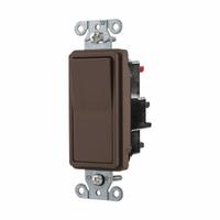 HUBBELL Wall Switch: Rocker Switch, Single Pole, Maintained, Brown, 120/277V AC, 15 A (MPN DS115ST). Key specifications — Illuminated: No; Voltage Rating: 120/277V AC.