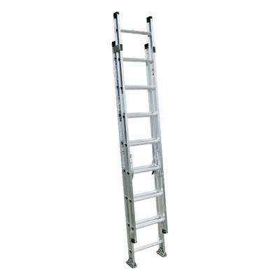 WERNER Extension Ladder: 16 ft Ladder Size, Aluminum, 300 lb Load Capacity, 31 lb Wt - Lightweight Aluminum Extension Ladders