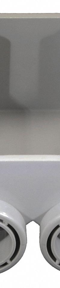 CANTEX Electrical Box: PVC, Rectangular, 2 Gangs, 1/2 in Hub Size, 36.3 cu in Capacity, Gray (MPN 5133390). Key specifications — Color: Gray; Brand: CANTEX.
