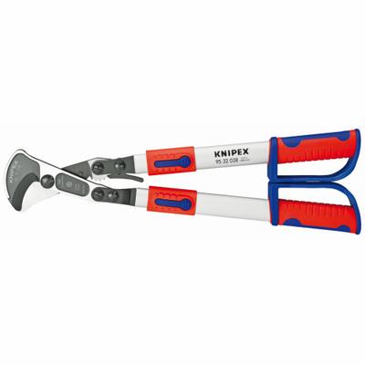 KNIPEX Ratchet Cable Cutter: Multi-Component Handle, Shear - Ratcheting Electrical & Data Cable Cutters