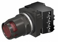 SIEMENS Illuminated Push Button: Illuminated, Extended Profile, Non-Metallic, 30 mm, 1NO/1NC (MPN 52BT6D2AV). Key specifications — Brand: SIEMENS; Action: Maintained/Momentary; Series: Class 52; Terminal Connection: Pressure Plate; Push Button Material Type: Non-Metallic.