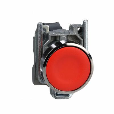 SCHNEIDER Flush Push Button Operator: Non-Illuminated, Flush Profile, Metallic, 22 mm - Flush-Mount Push Buttons